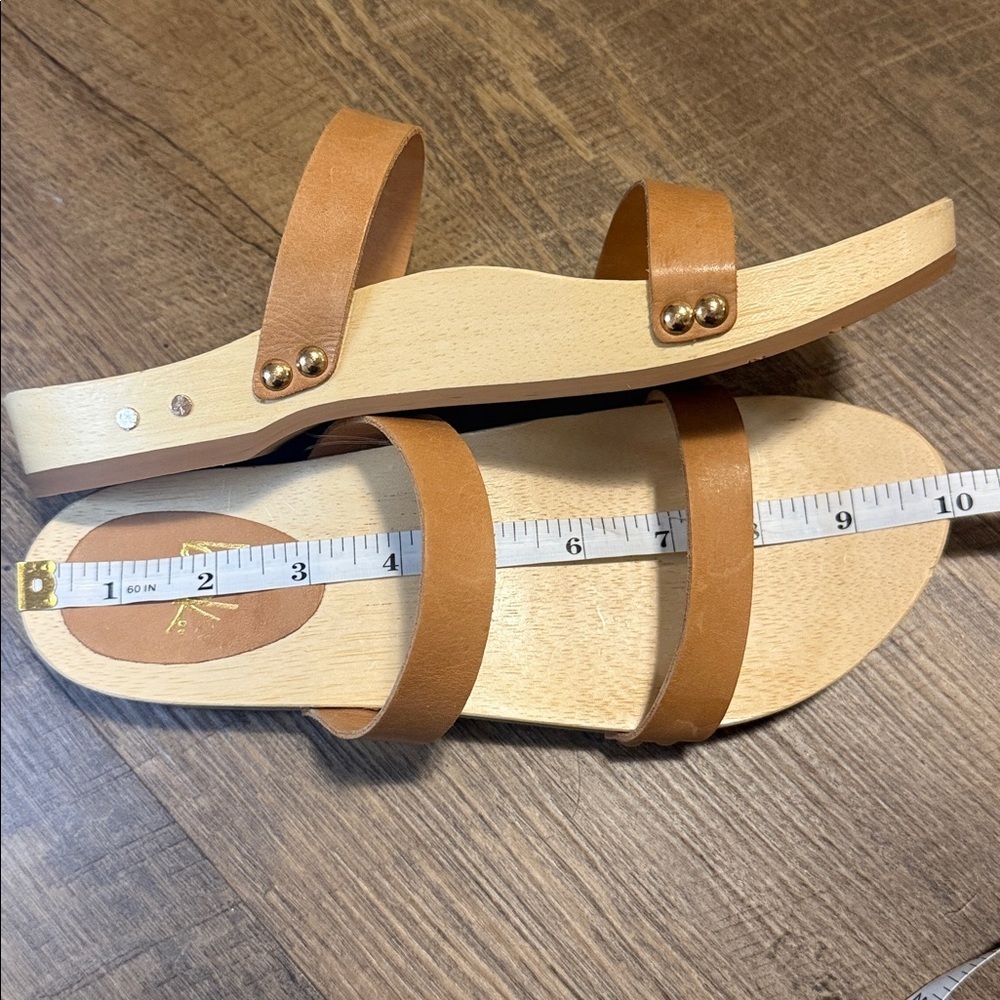Beek Women’s Two-Strap Tan Leather Slide Clog-Like Sandals Size 8 - Picture 8 of 8